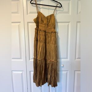 Dress Forum golden pleated midi dress